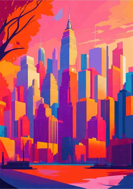 New York flat design new modern fresh look