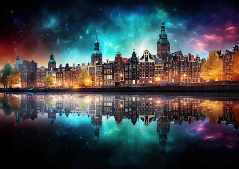 Amsterdam Skyline Metal Poster