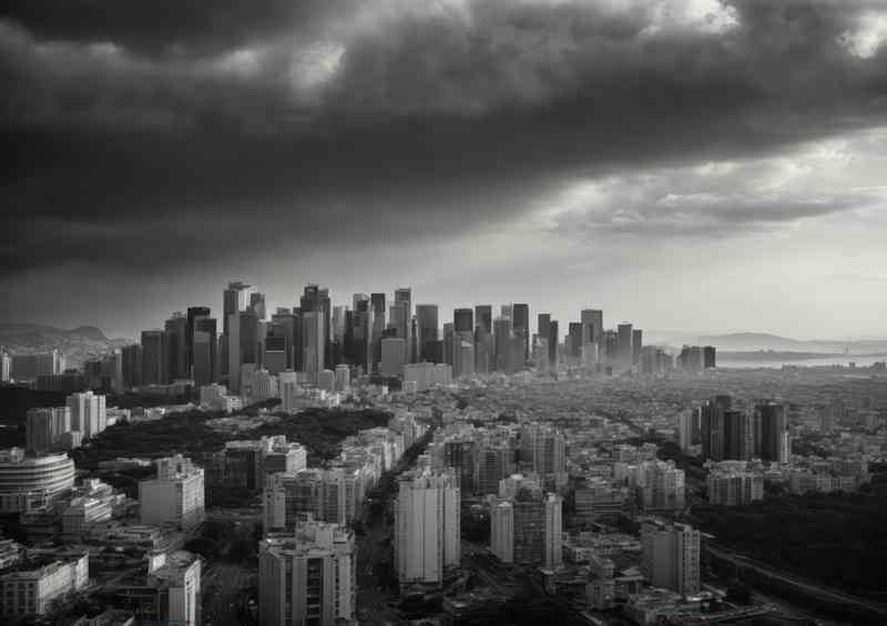 Breath taking Urban Horizons in black and white city