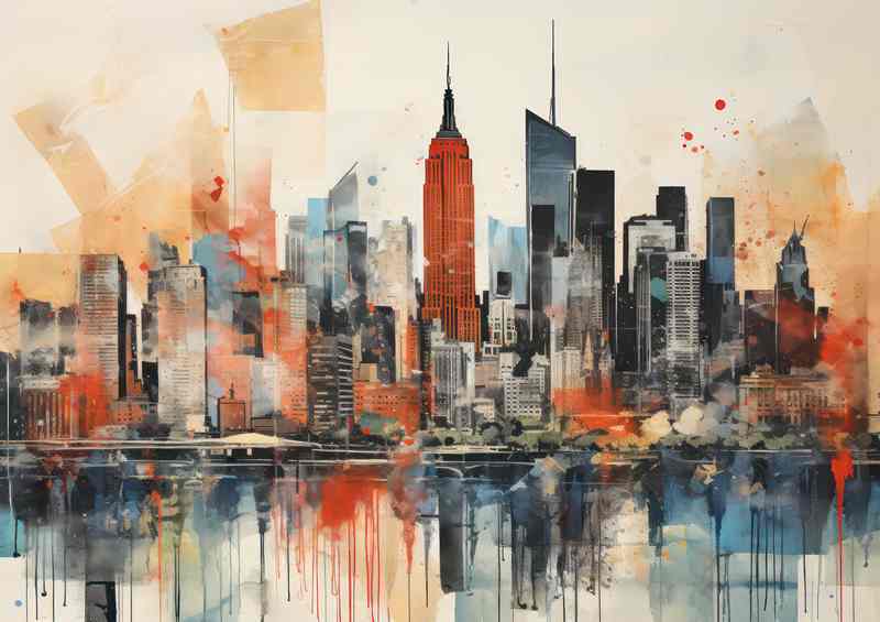 Metro Mystique City Skyline Metal Poster