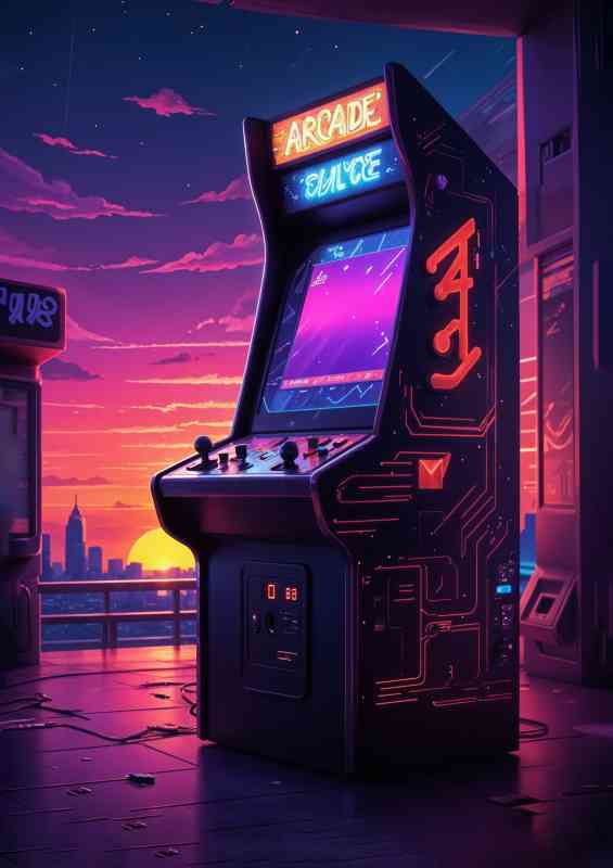 Retro neon gaming machine