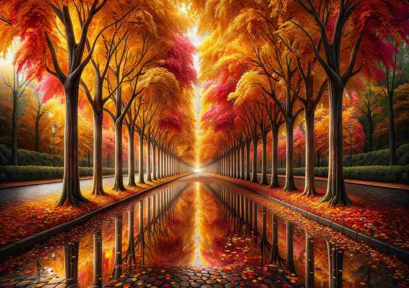 Falls Finery a treelined avenue in the heart of autumn