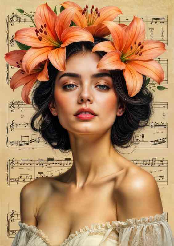 Lady and the musical notes