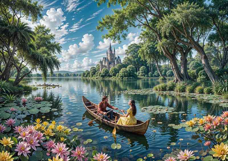 Prince and princess on the lake