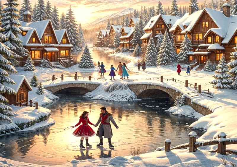 The prince and princess Ice skating