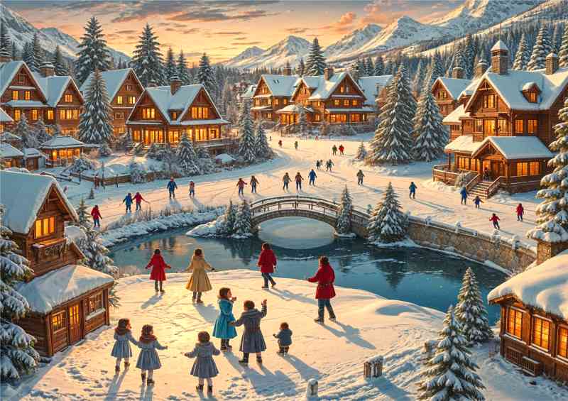 Winter wonderland children playing