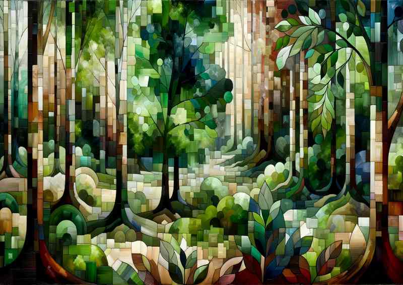 Where the tranquility of a forest is represented