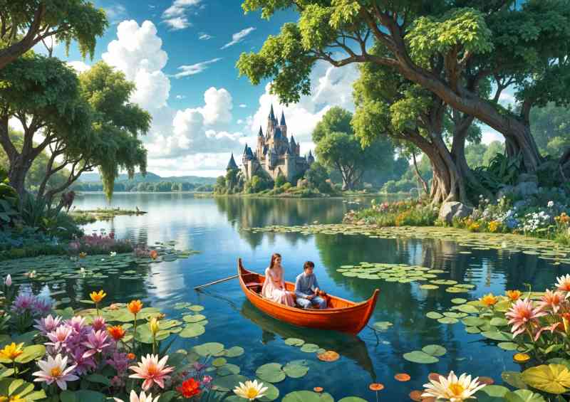 princess and prince on the lake