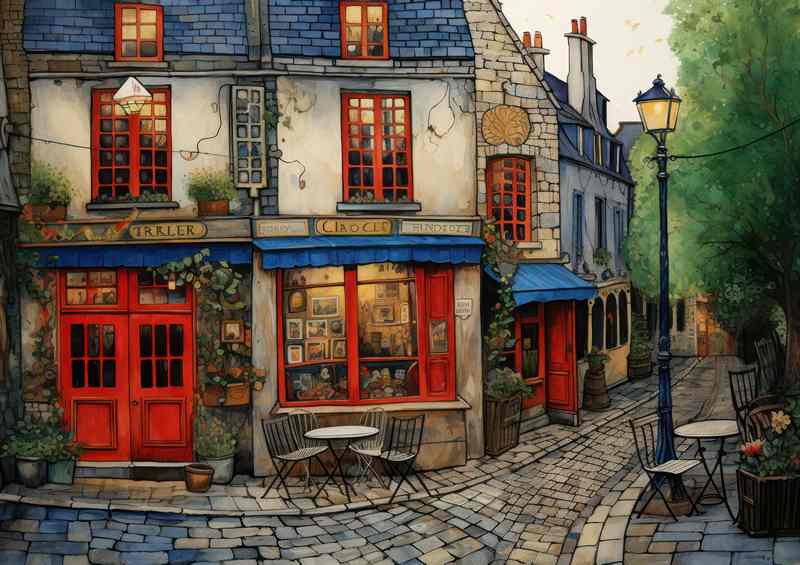Caffe corner where tea and cakes served
