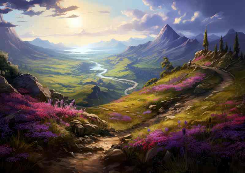 A Trail throughout the green hils and valleys