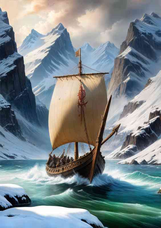 A large Viking longship