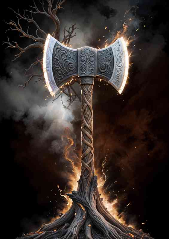 Norse odins axe from the tree of life