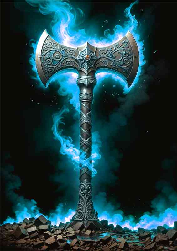 Odins all in blue axe