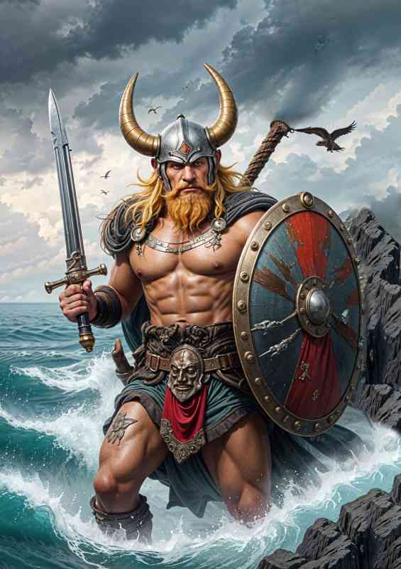 Viking of valhalla on way to battle