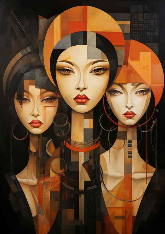 Abstract Faces Intuitive Art