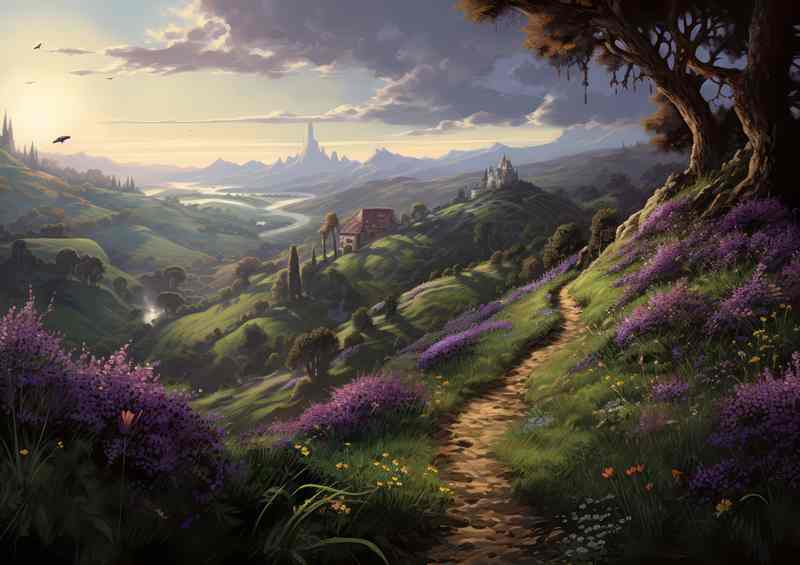 Heather againsed the path on the hills