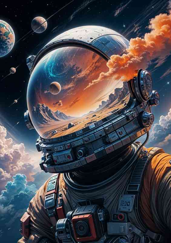 Spaceman surreal flowing colours