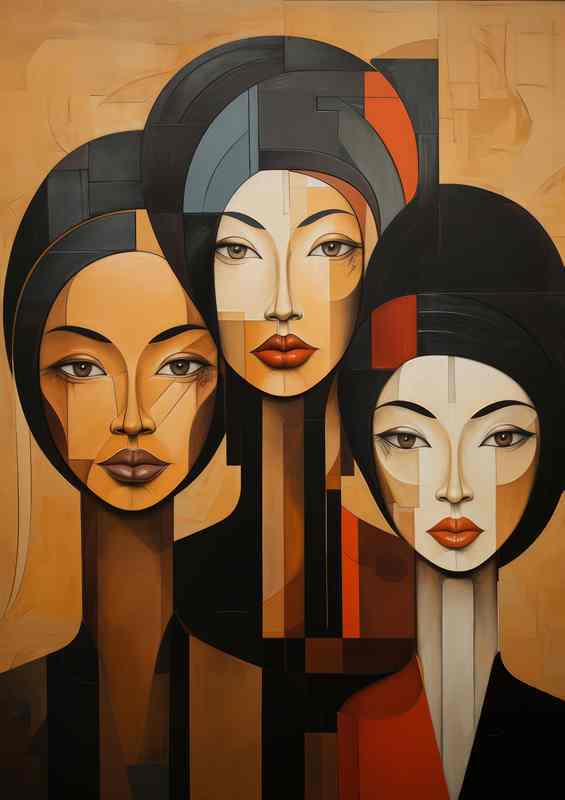 Abstract Faces Transformative Art