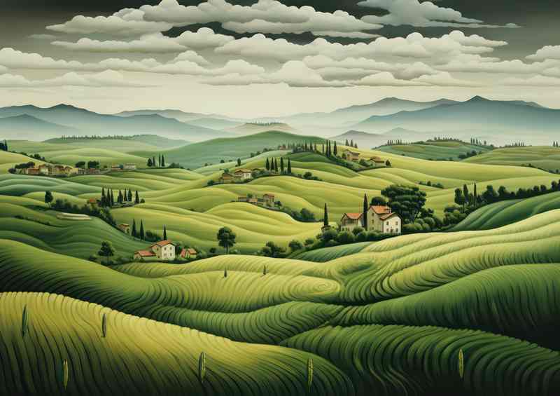 Iddilic view of the rolling country fields