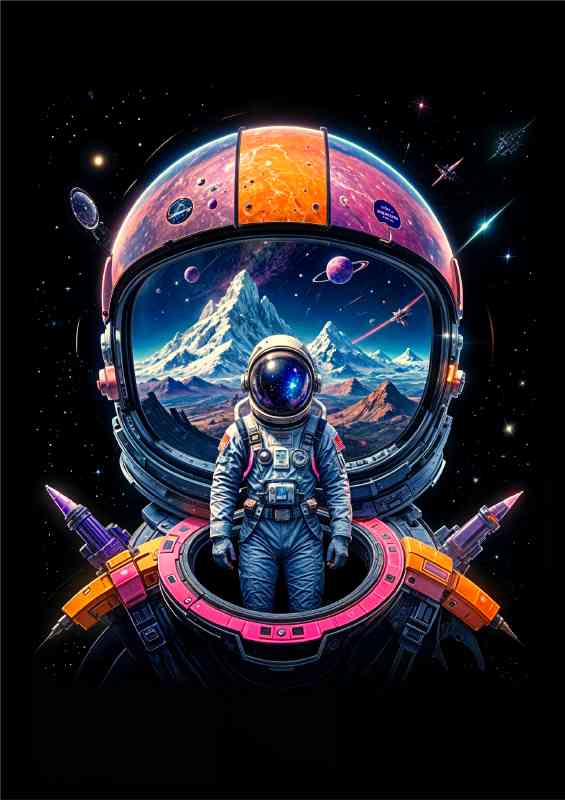Futuristic astronaut with helmet