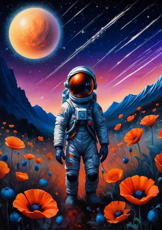 Space man In the poppy fields