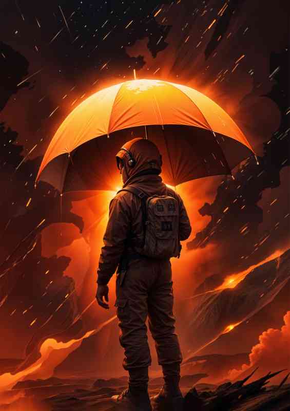 Space man in a metior shower