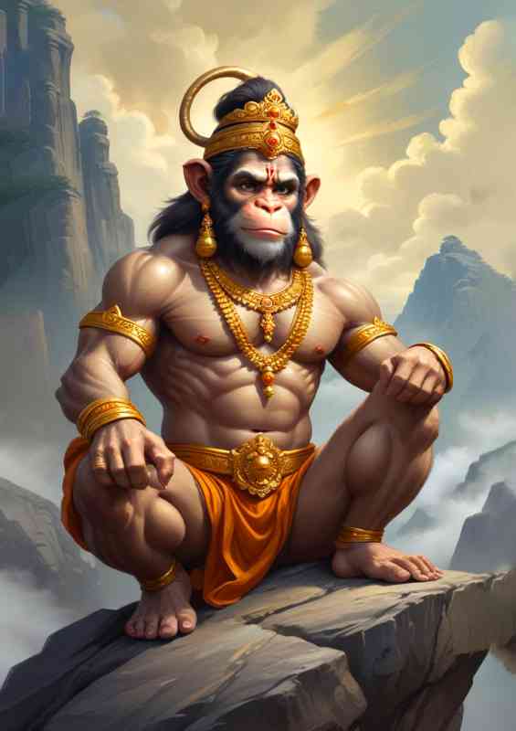 Diety Lord Hanuman in the mountains
