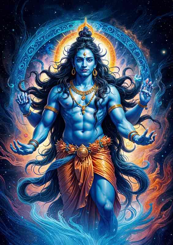 Lord Shiva colourful hands out
