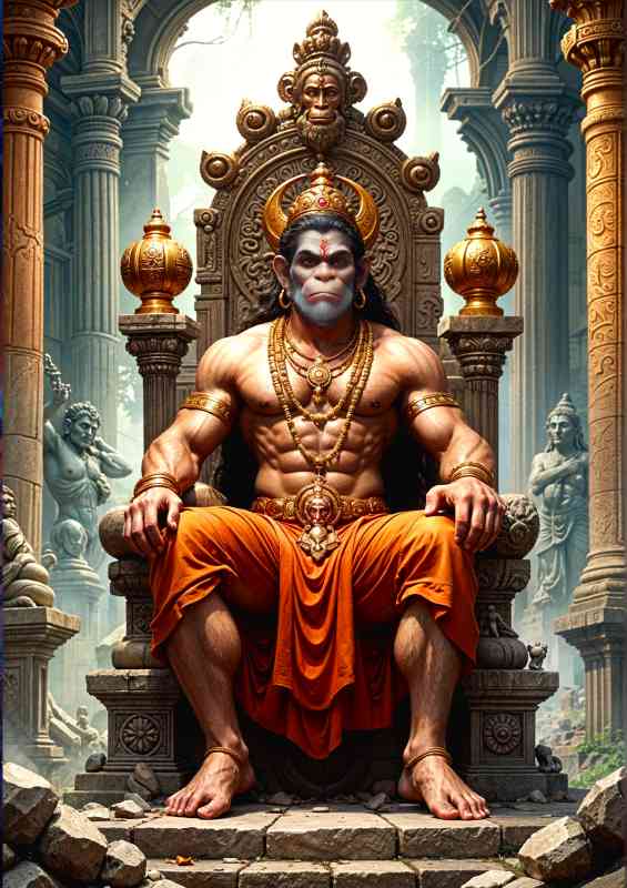 Lord hanuman on his throne
