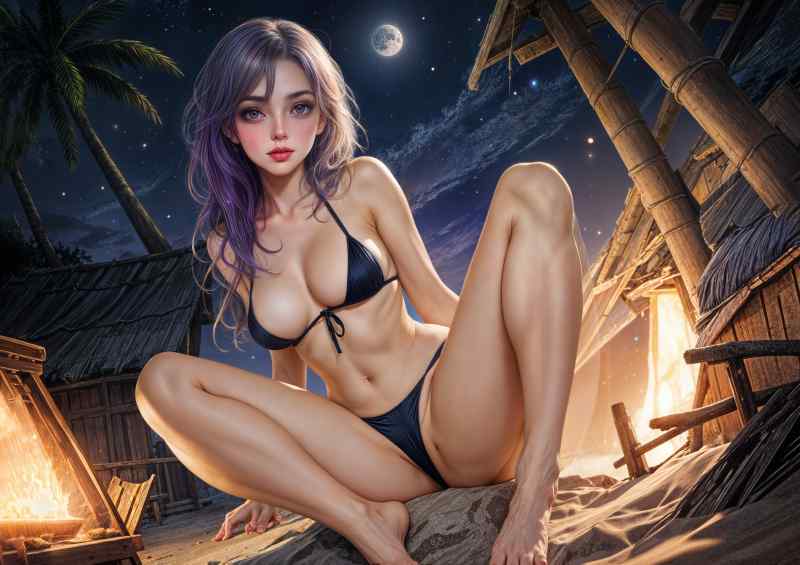 Animae girl at the beach