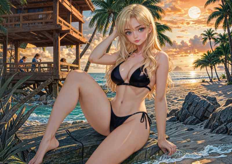 Animae girl on the beach