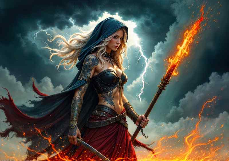 Godess of fire and thunder dark fantasy