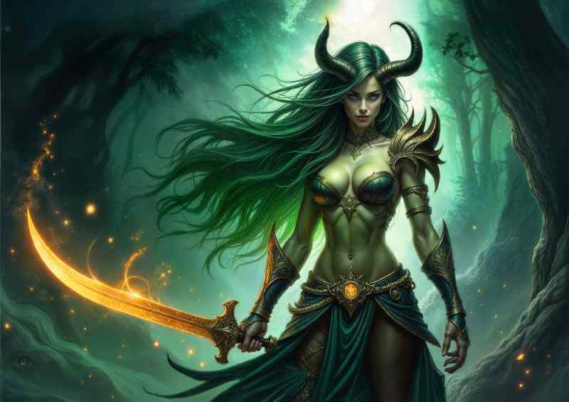 Green goddess hoened deviless dark fantasy