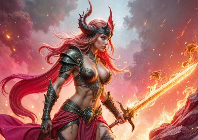 Pink princess warrior dark fantasy