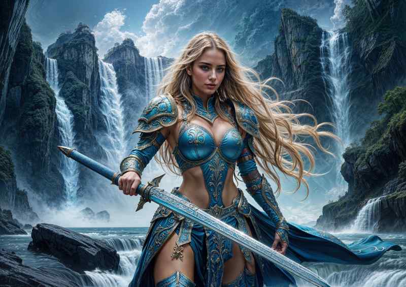 Waterfall Ice queen dark fantasy