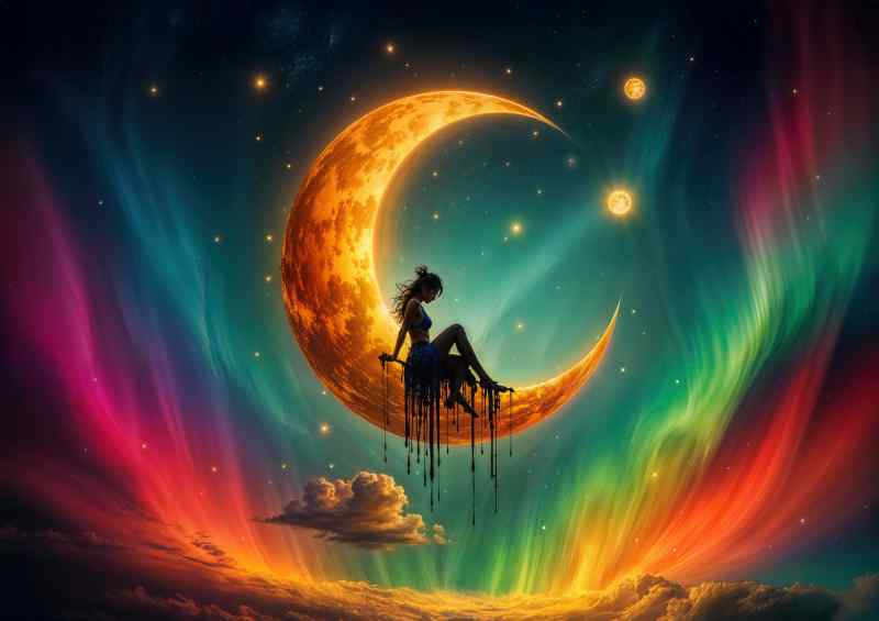 magical colorful aurora borealis dark fantasy