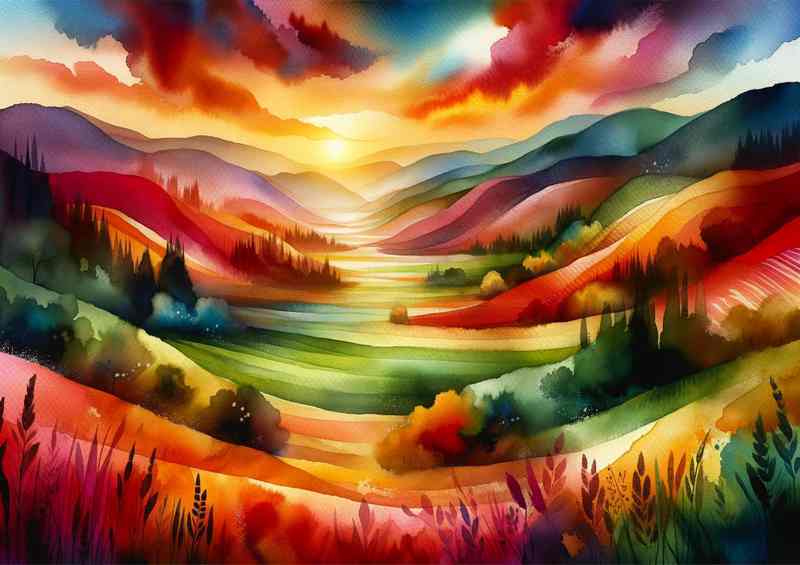Vibrant design portraying a valley