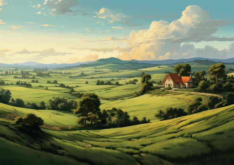 View Across the valley fields