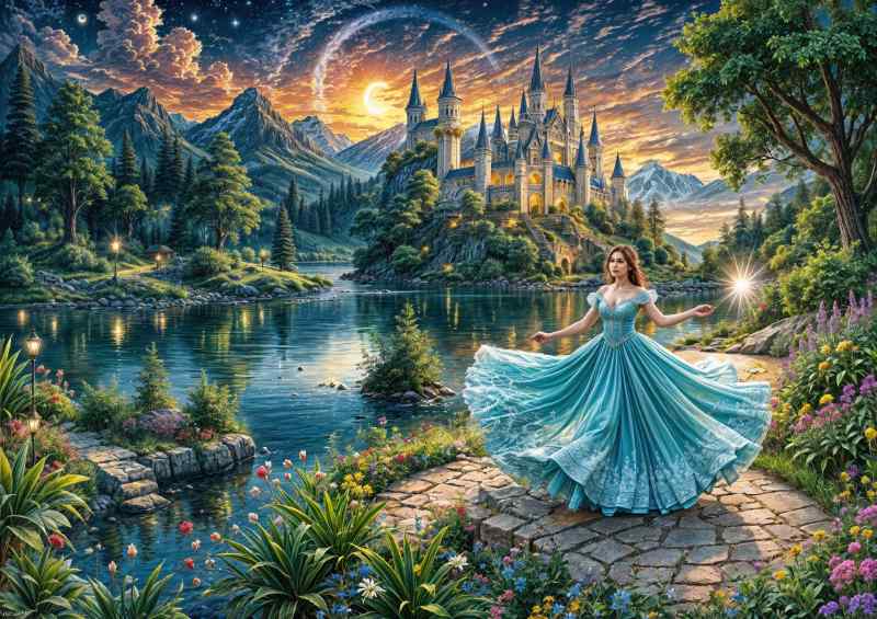 The magical castle in the mountains