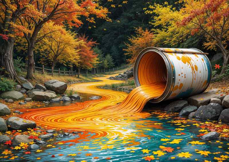 Painted autumn | Metal Poster
