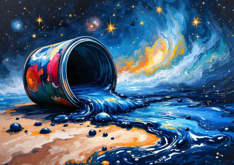 Painted tin night skies | Metal Poster