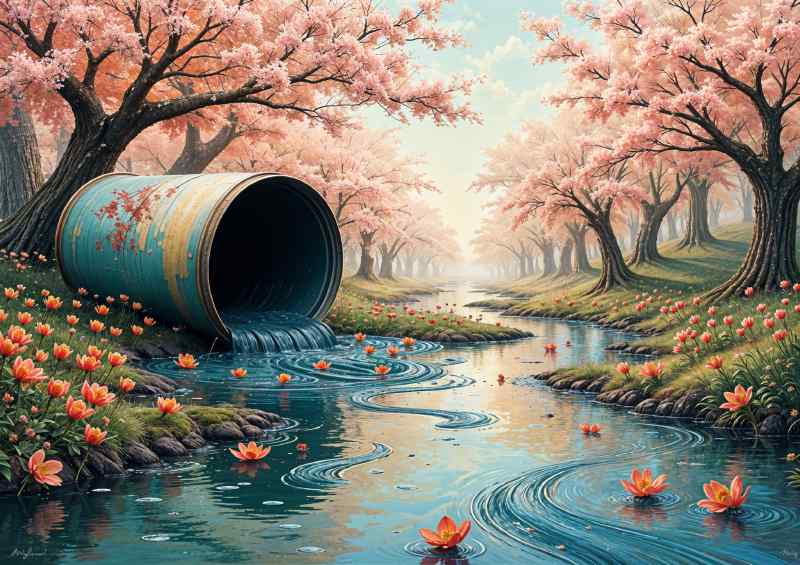 Painting in autumn | Metal Poster