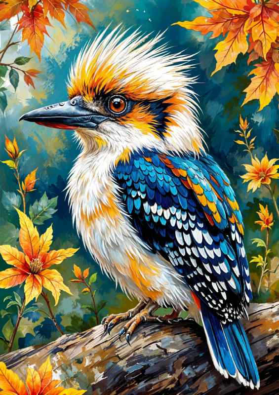 Kookaburra on a perch | Metal Poster