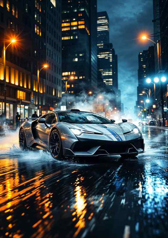 Lambourghini releasted on the street | Metal Poster