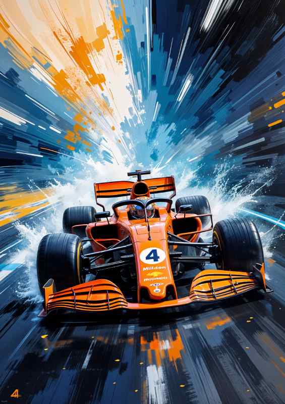 Lando norris and mclaren abstract style | Metal Poster