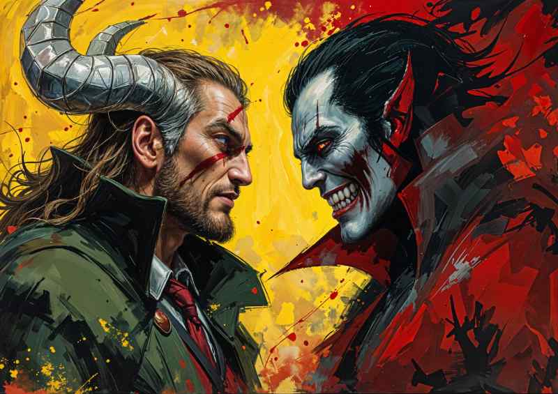 Loki vs dracula | Metal Poster