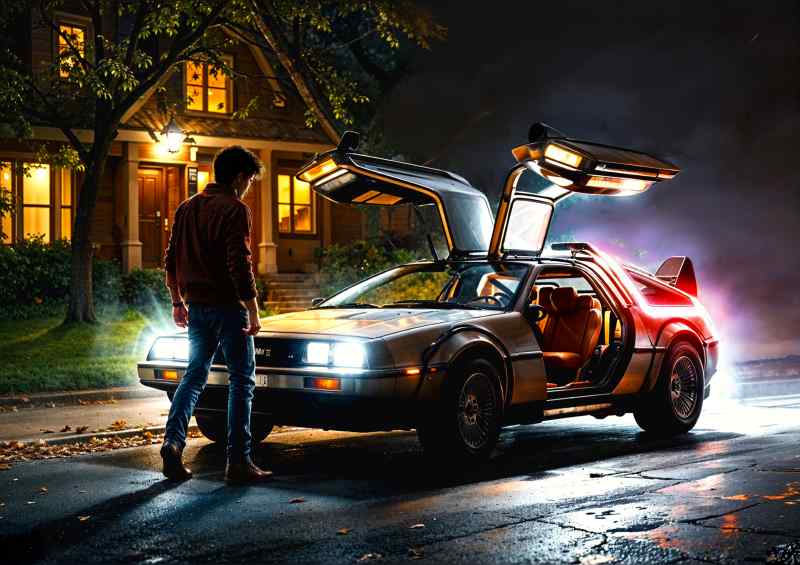 My new delorean | Metal Poster