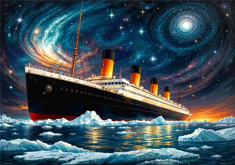 Sailing through the icy waters | Metal Poster