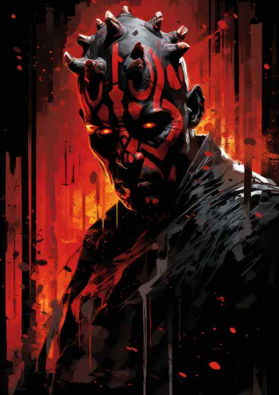Darth maul style painted splash pallet knife | Metal Poster