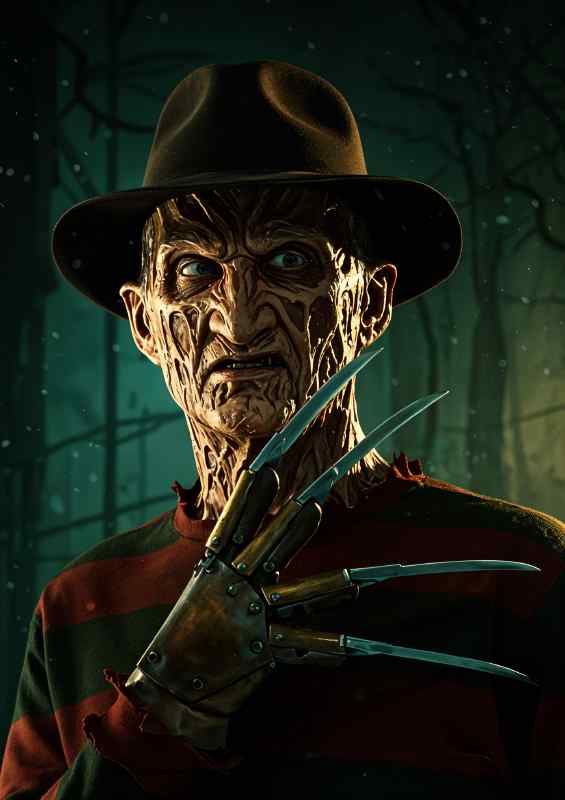 Freddy kruger on halloween | Metal Poster